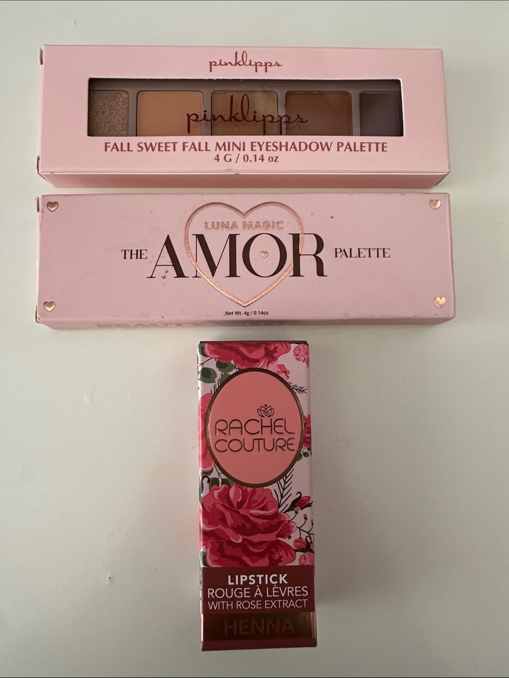 Pink! Rachel Couture Henna Lipstick, Luna Magic & Pinklipps Eyeshadow Palettes